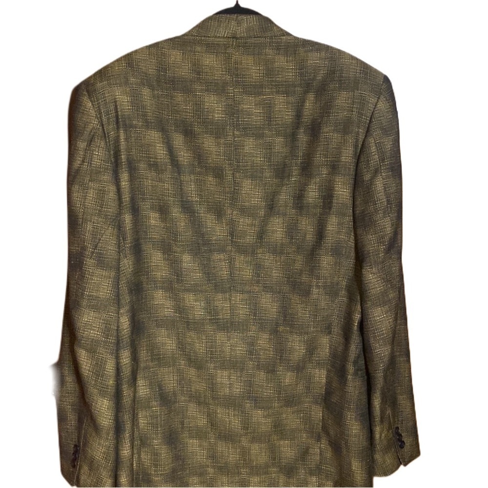 Jhane Barnes shawl collar Wool sport Coat jacket in black brown Size Men's 44L - Picture 4 of 9